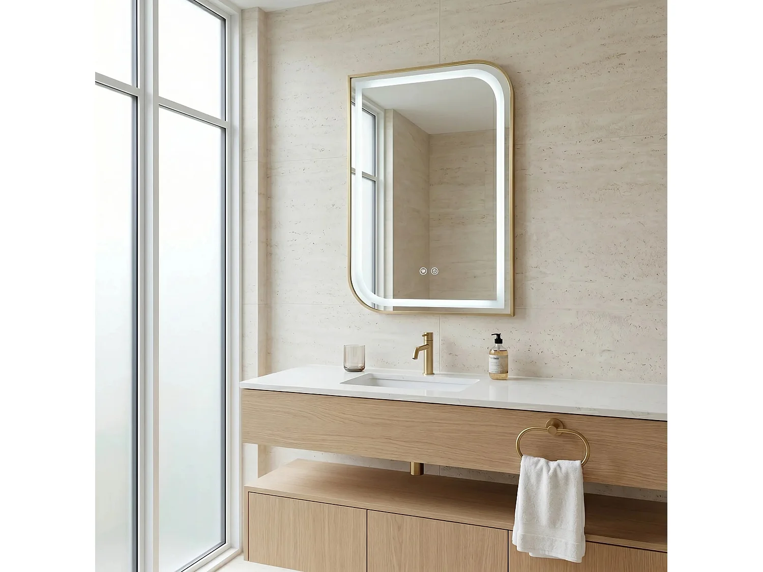Spiegel Rea Zone 70X50 Led Gold