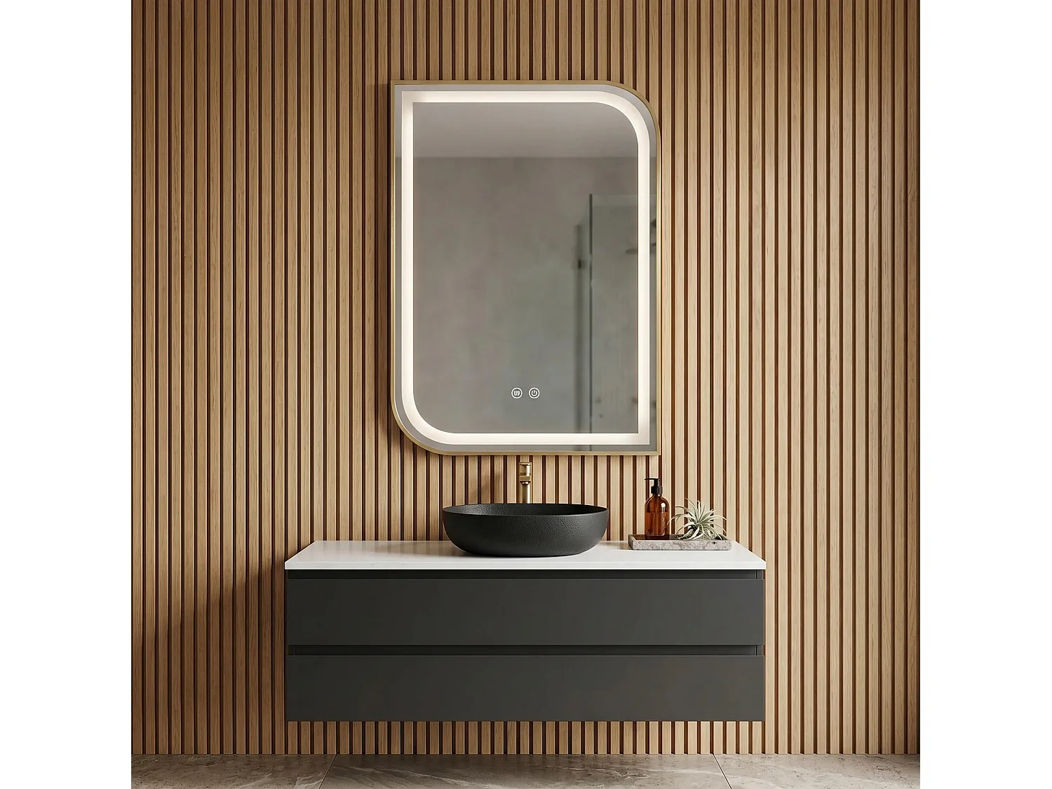 Spiegel Rea Zone 70X50 Led Gold