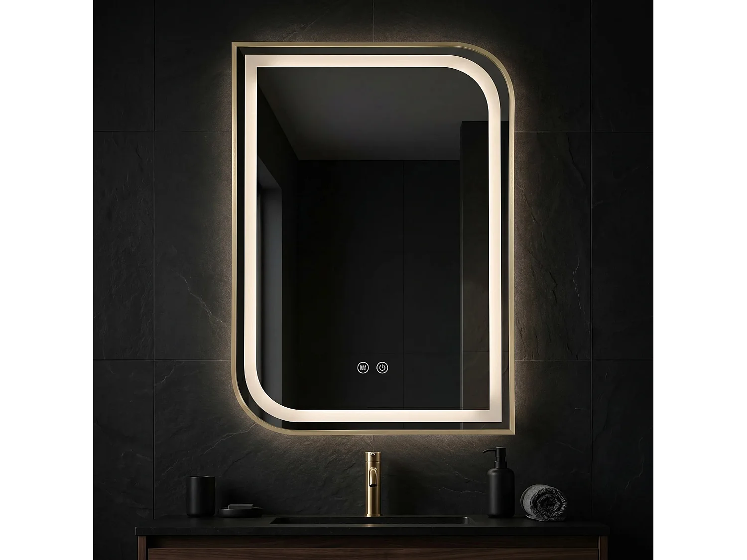 Spiegel Rea Zone 70X50 Led Gold