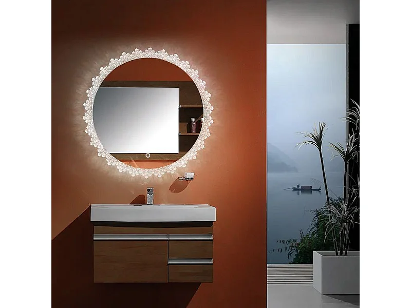Rea Bl807 60 LED-spejl hvid, 60X60X4,5CM