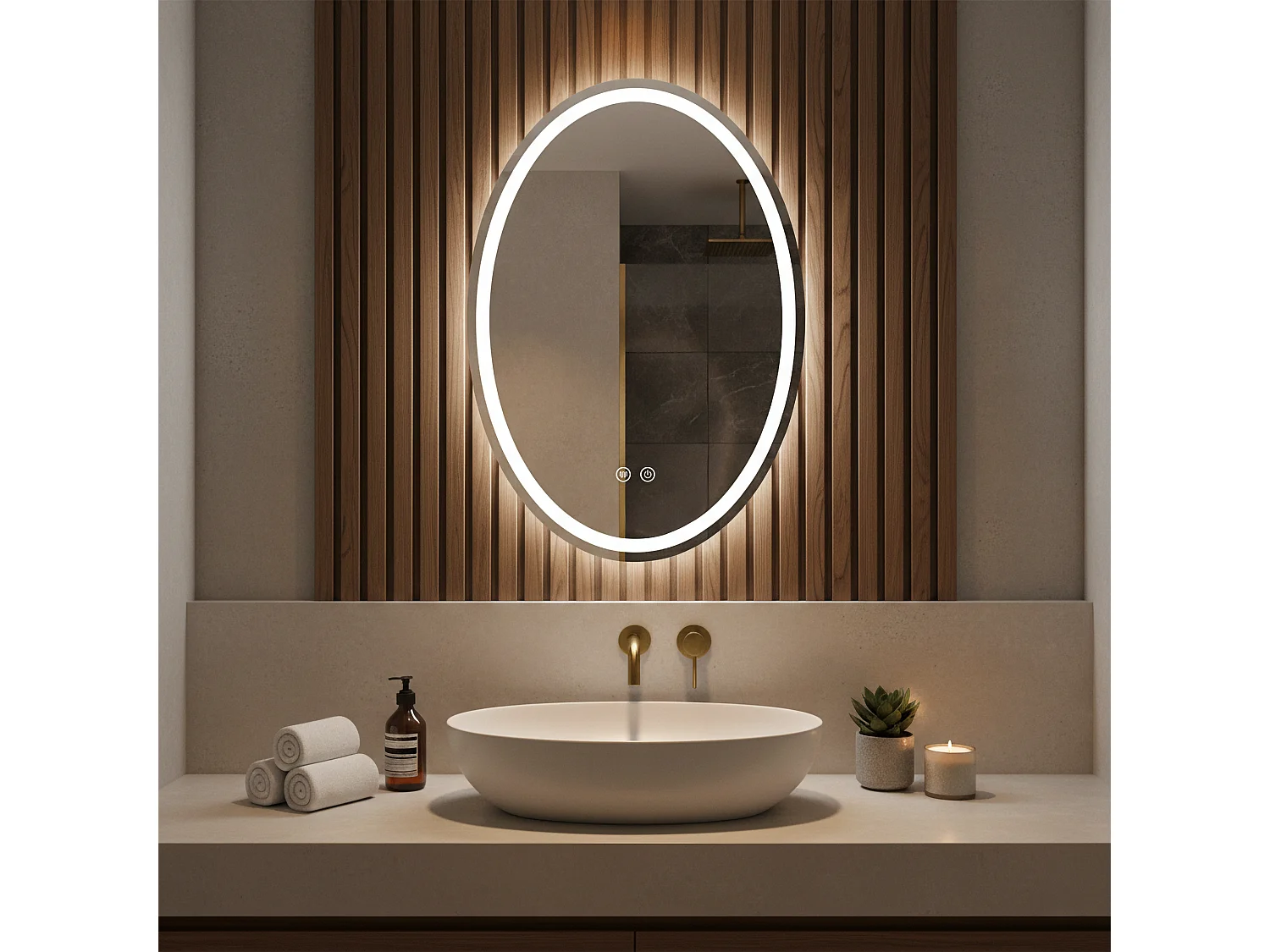 Spiegel Rea Marco 80X60 Led Transparent