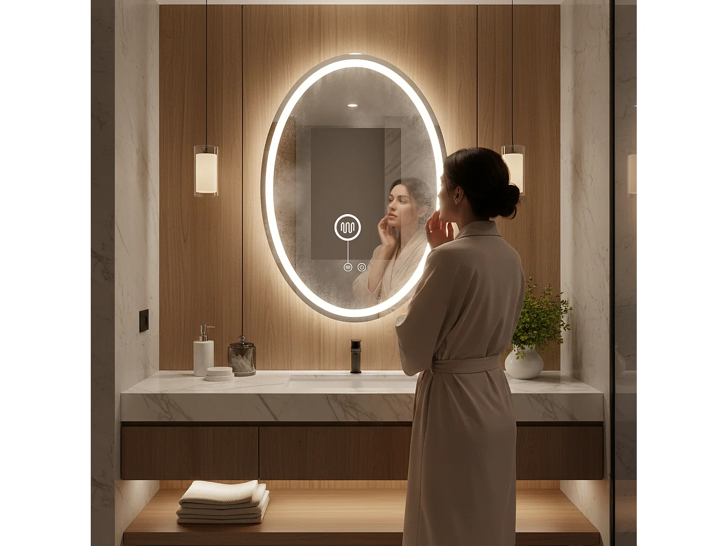 Spiegel Rea Marco 80X60 Led Transparent