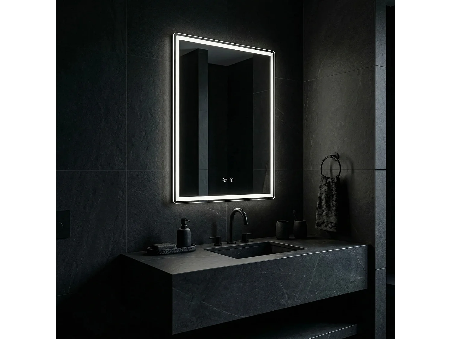 Rea Marlo LED-spejl gennemsigtig, 2,5X50X70CM
