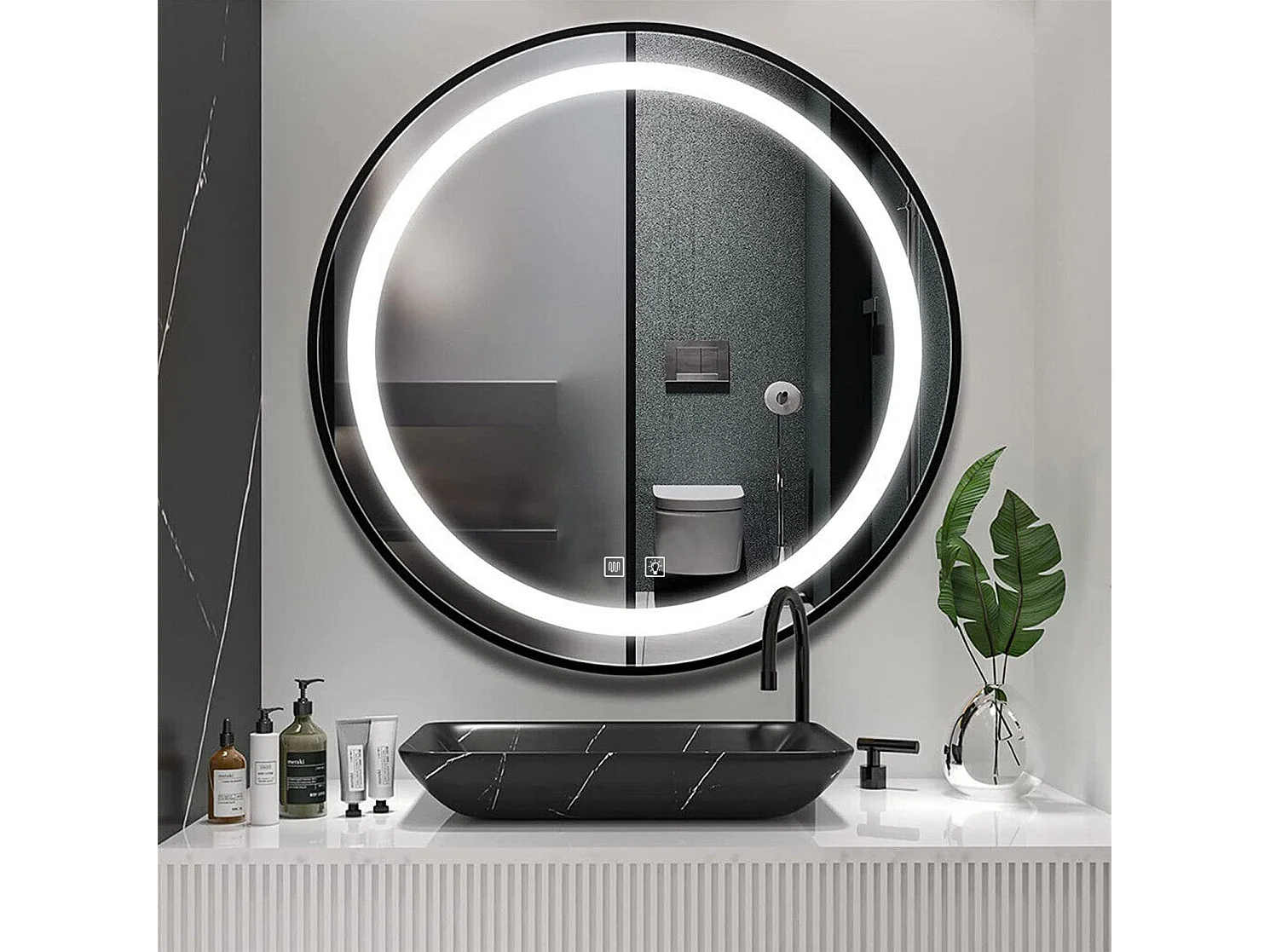 Rea Led P11394 Mmj LED-spejl grå, 2X50X50CM