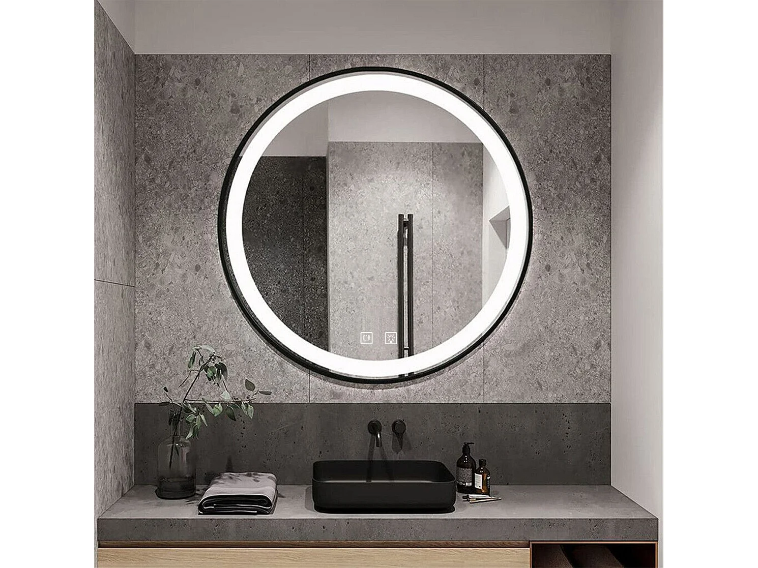 Rea Led P11394 Mmj LED-spejl grå, 2X50X50CM