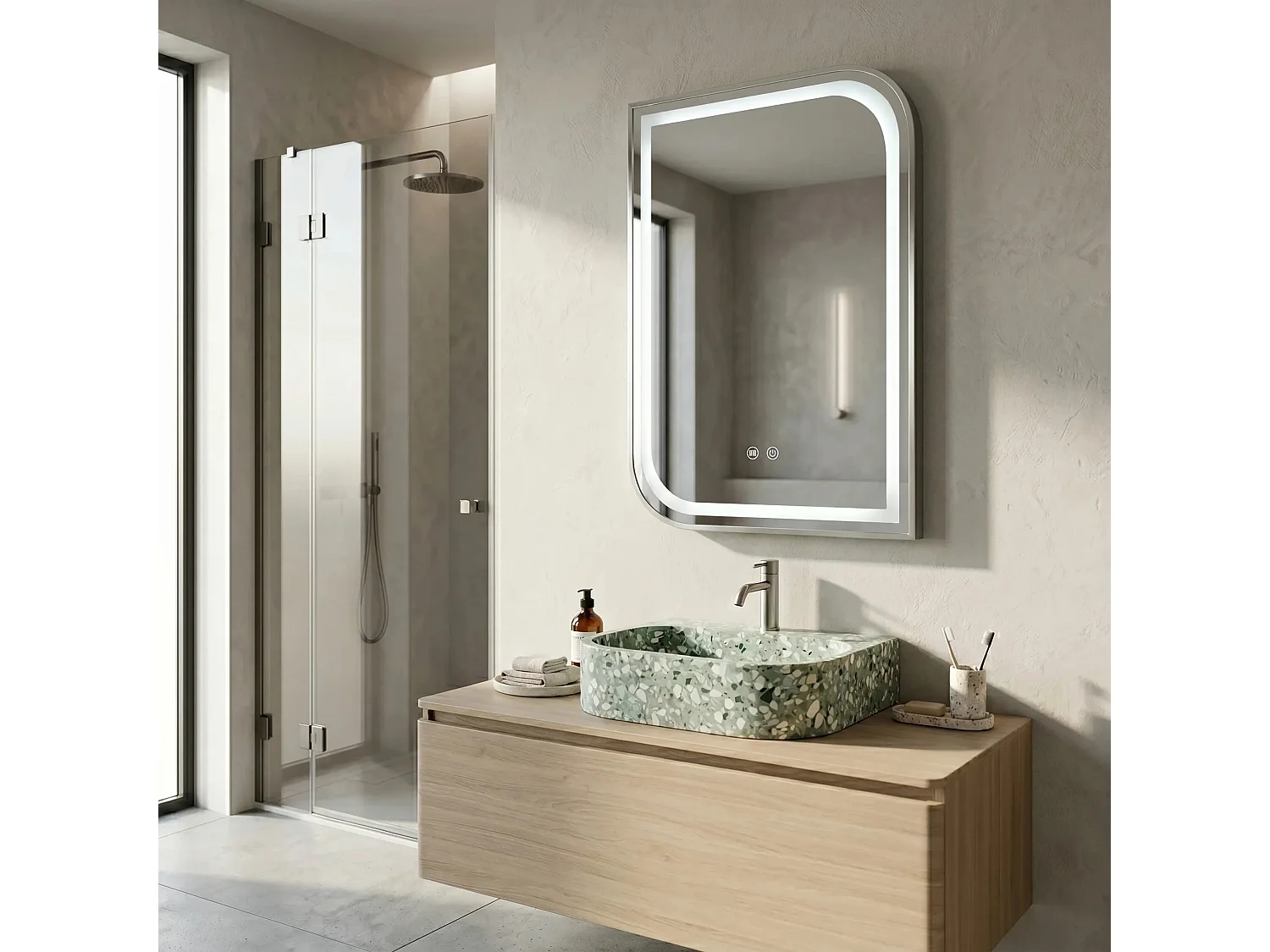 Spiegel Rea Zone 70X50 Led Brush Nickel