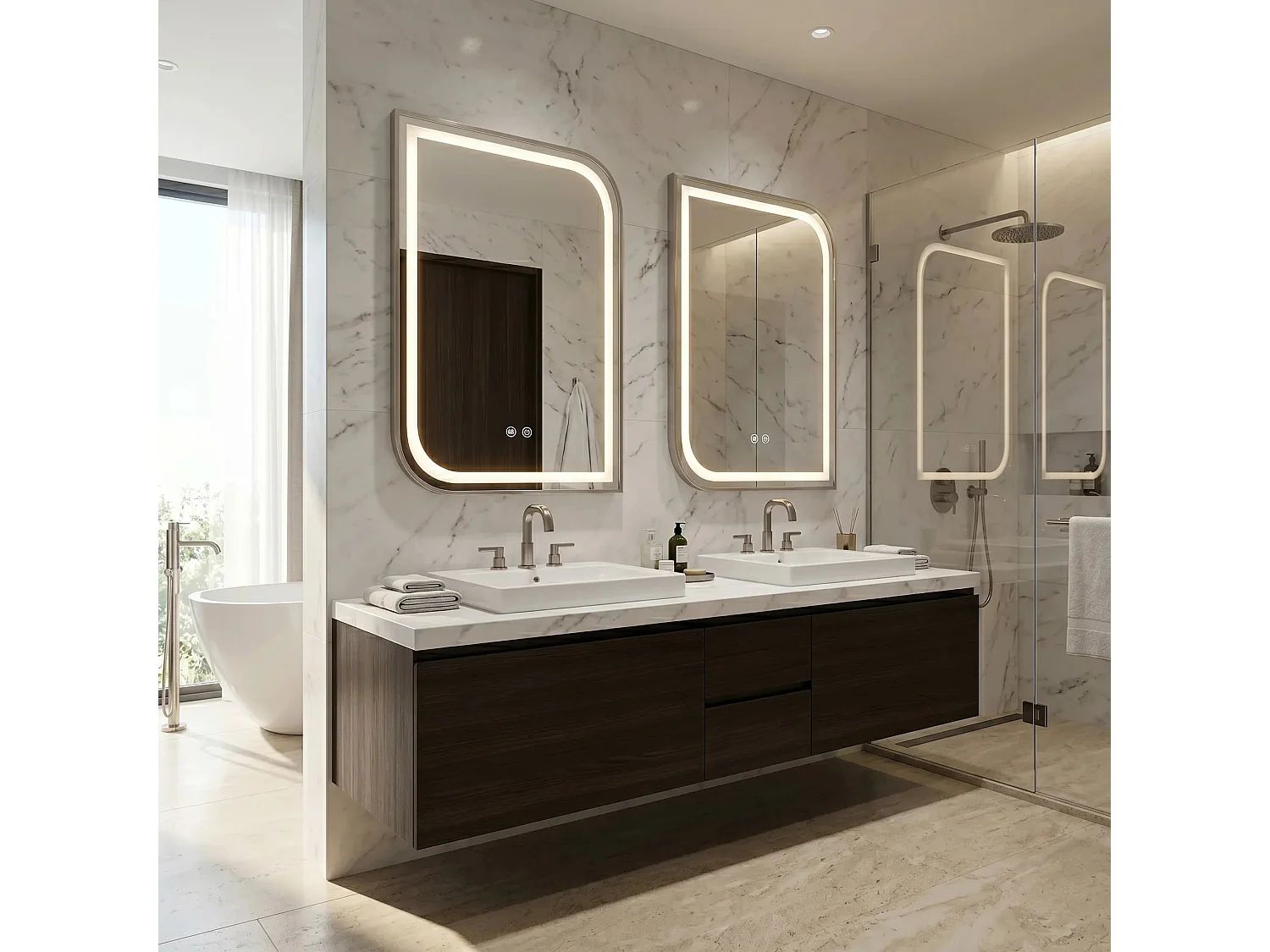 Spiegel Rea Zone 70X50 Led Brush Nickel