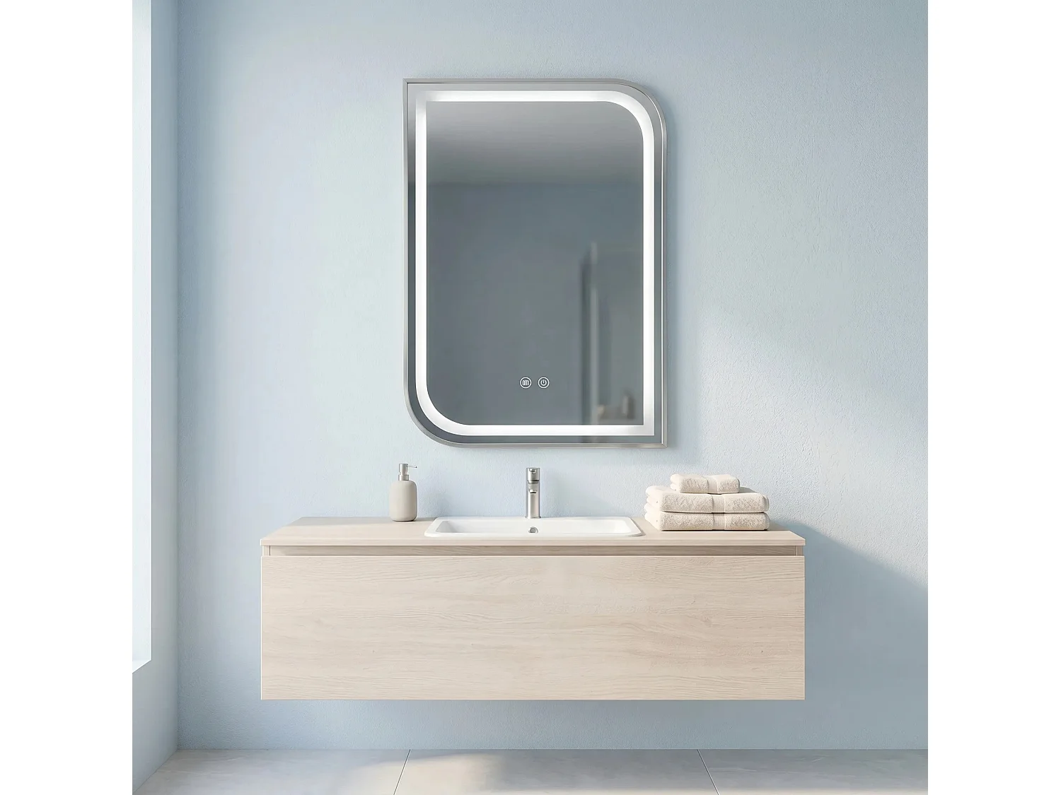 Spiegel Rea Zone 70X50 Led Brush Nickel