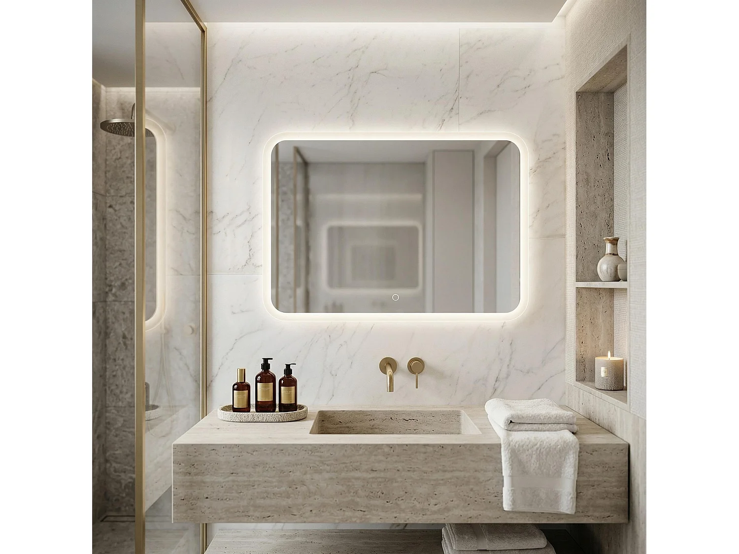 Spiegel Rea Top-3 80X60 80X60 Led Transparent