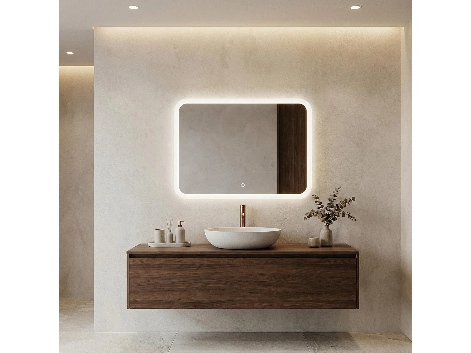 Spiegel Rea Top-3 80X60 80X60 Led Transparent