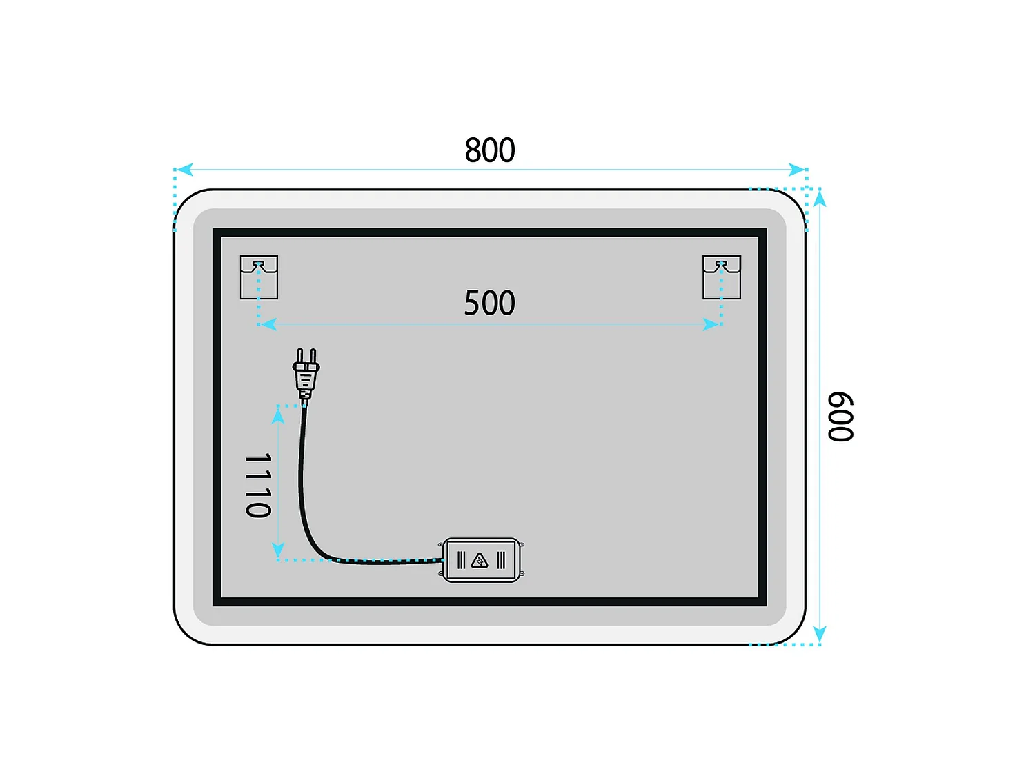 Spiegel Rea Top-3 80X60 80X60 Led Transparent