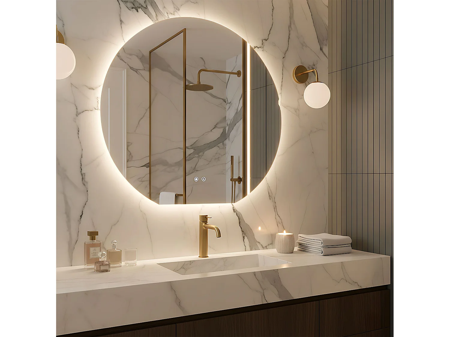 Spiegel Rea Fabio 90 Led Transparent
