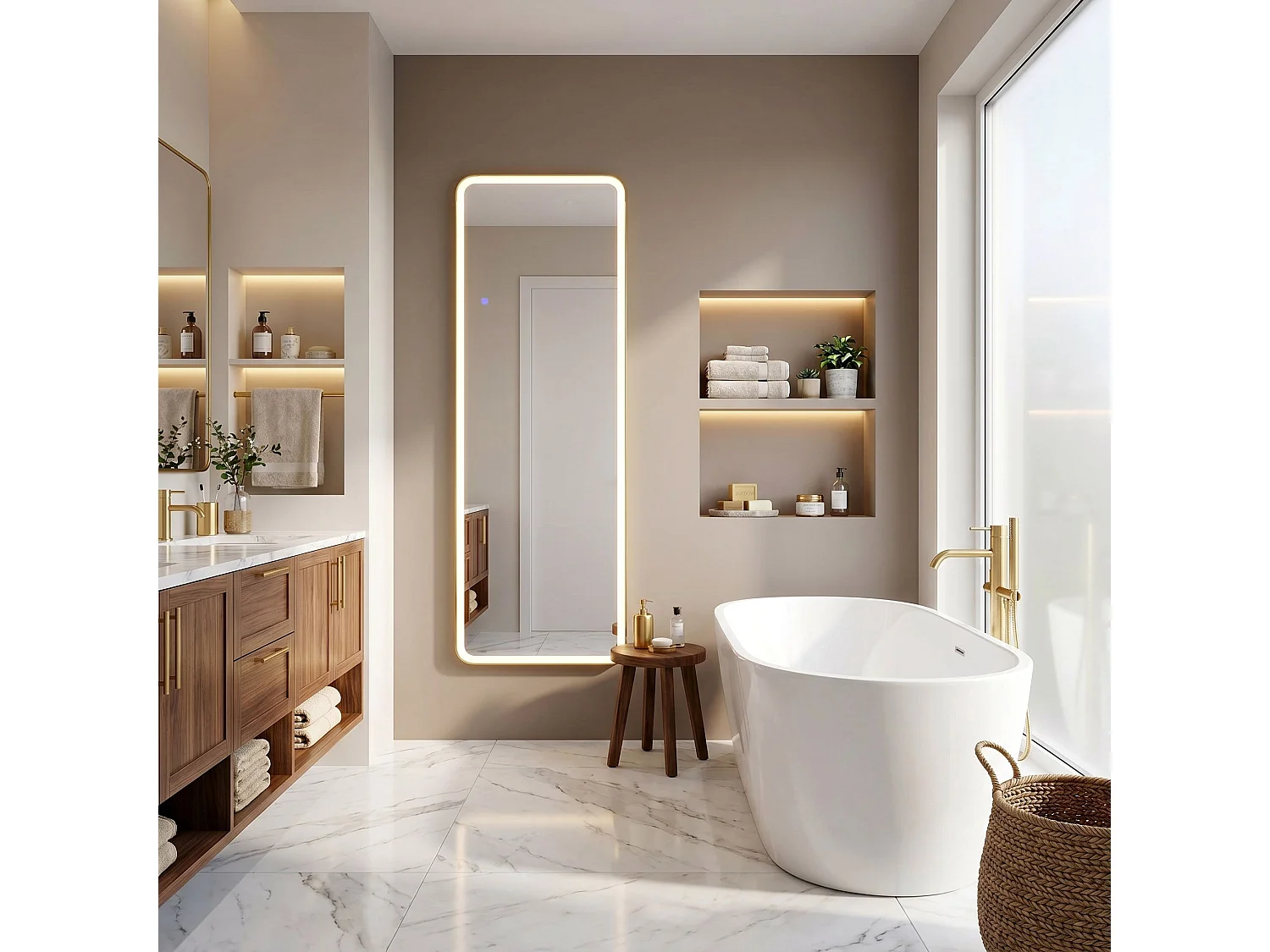 Spiegel Rea Classico 50X160 Brush Gold