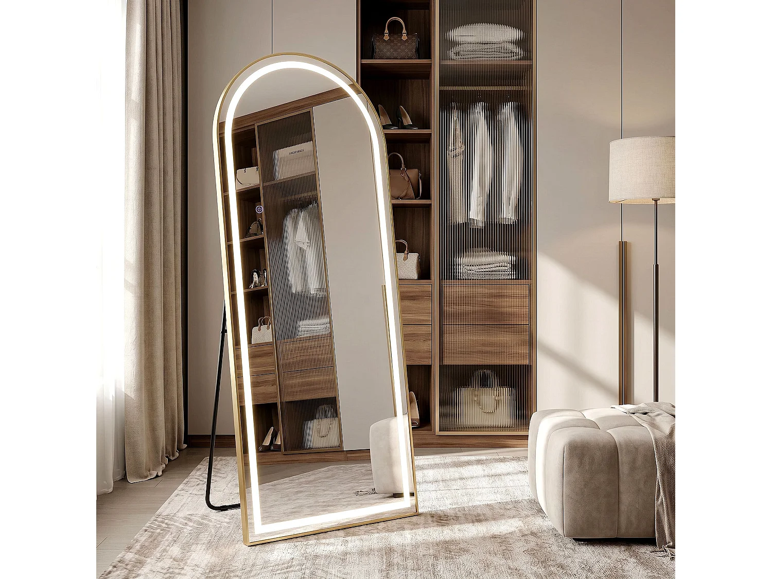 Spiegel Rea Orbit 50X160 Led Brush Gold
