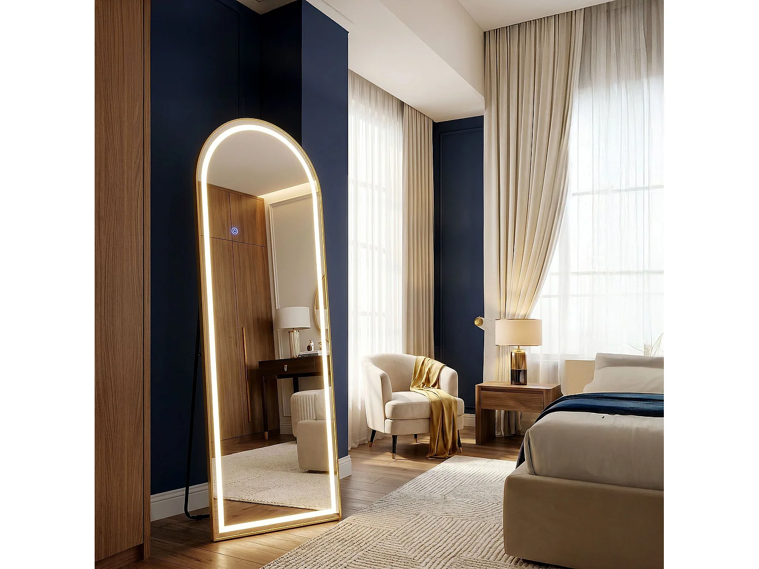 Spiegel Rea Orbit 50X160 Led Brush Gold