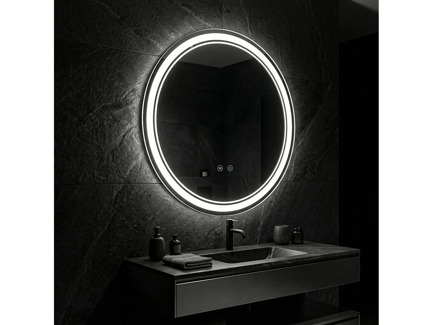 Rea Soft LED-spejl gennemsigtig, 2,5X70X70CM