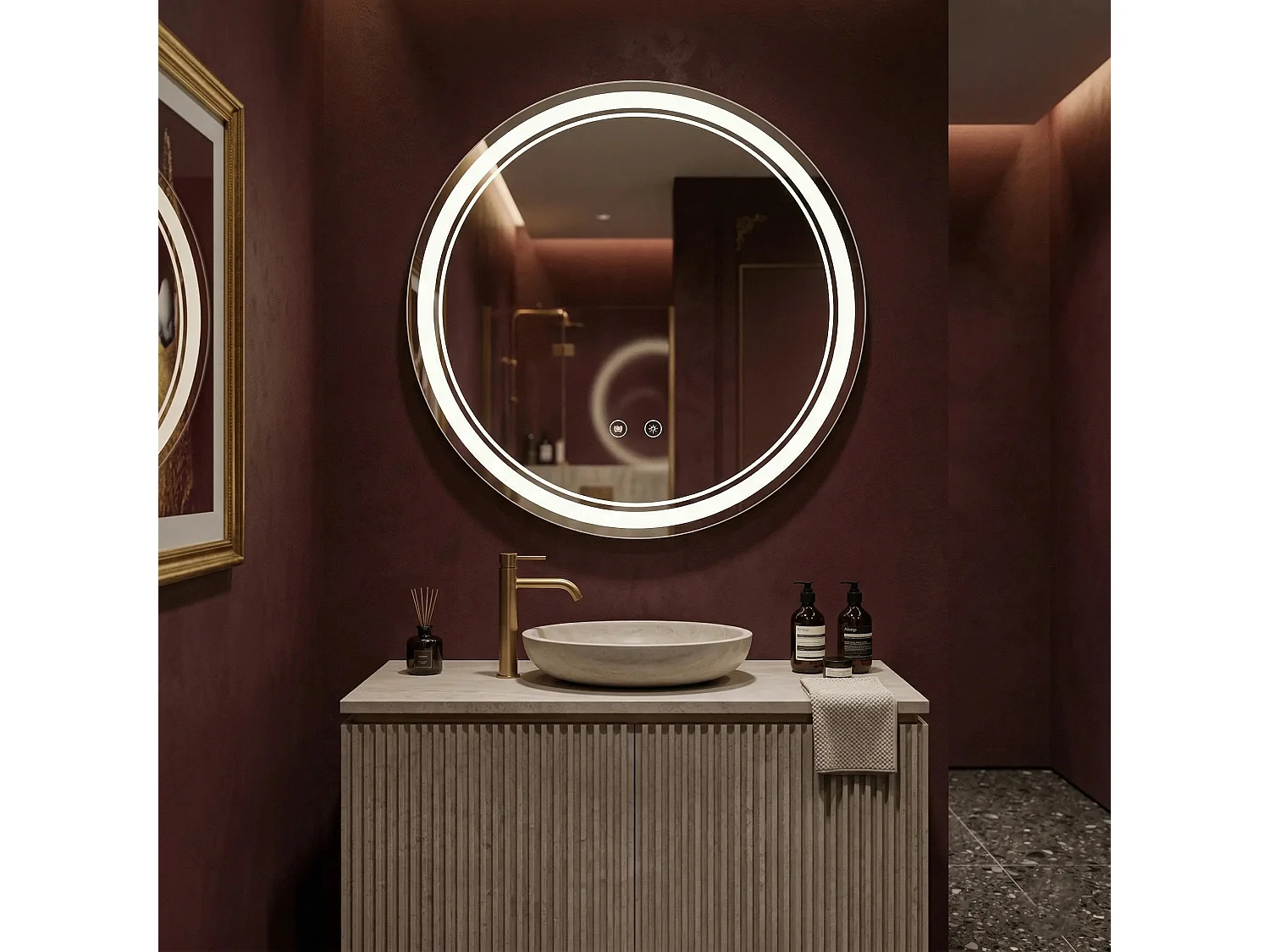 Rea Soft LED-spejl gennemsigtig, 2,5X80X80CM