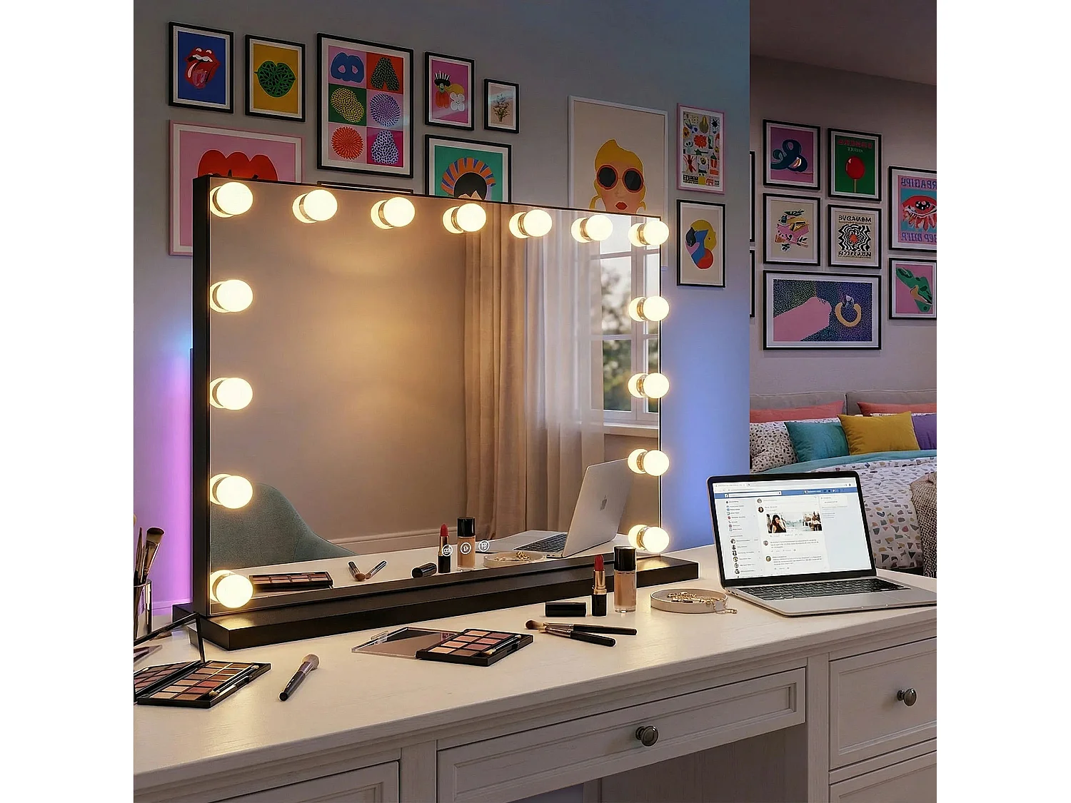 Spiegel Rea Hollywood Led Black