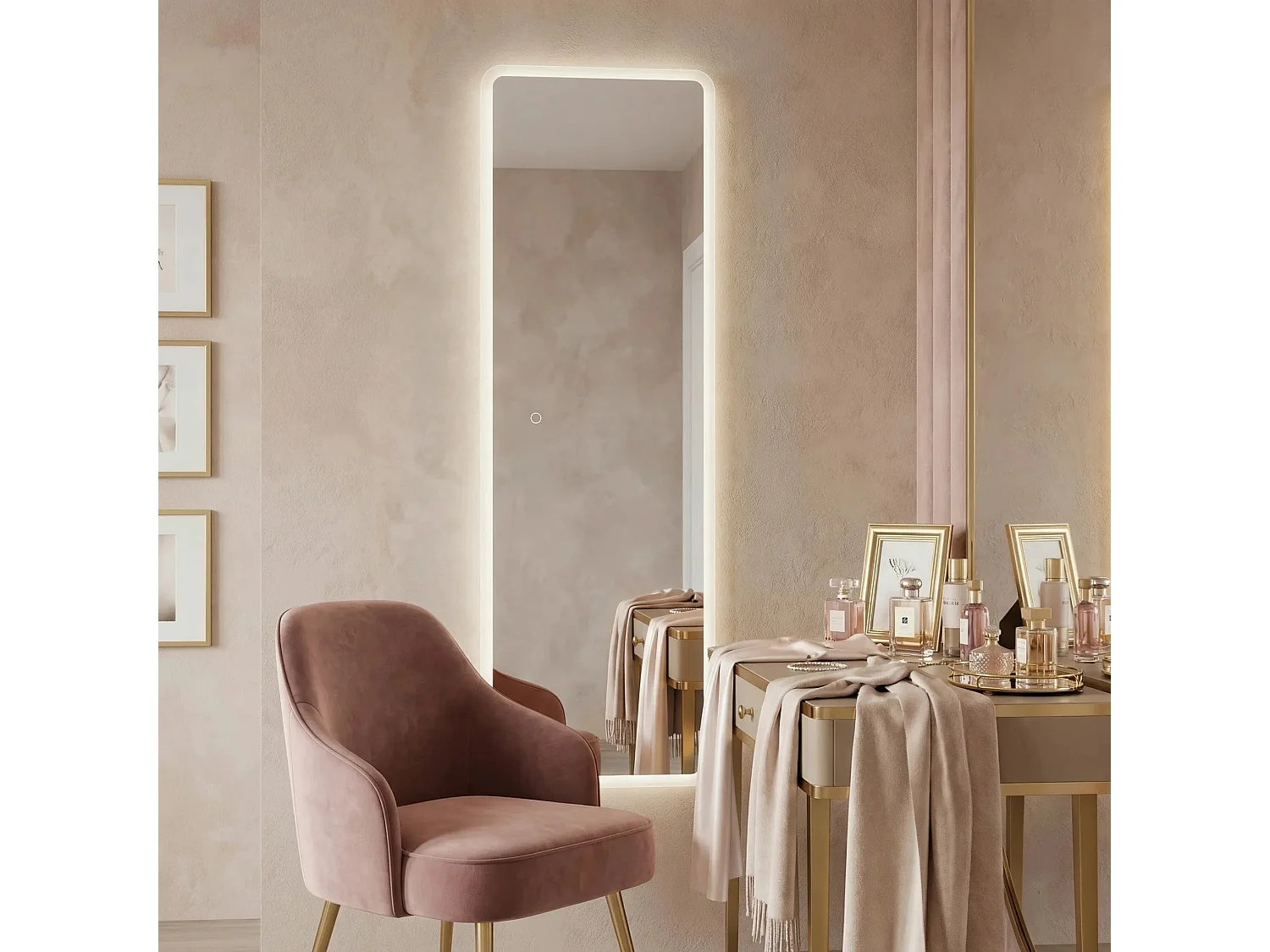 Rea Mol-Sq LED-spejl gennemsigtig, 2X50X150CM