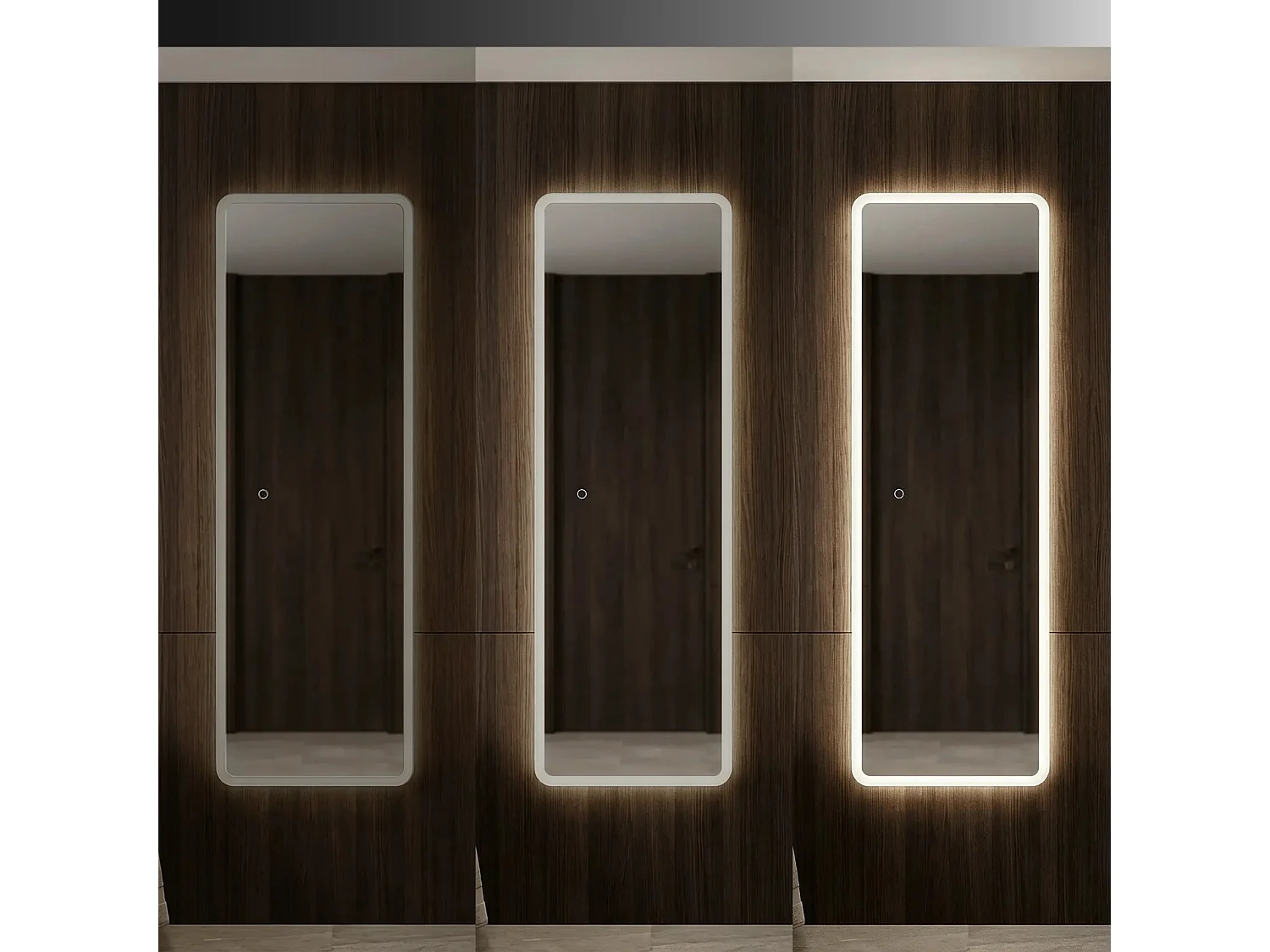 Rea Mol-Sq LED-spejl gennemsigtig, 2X50X150CM