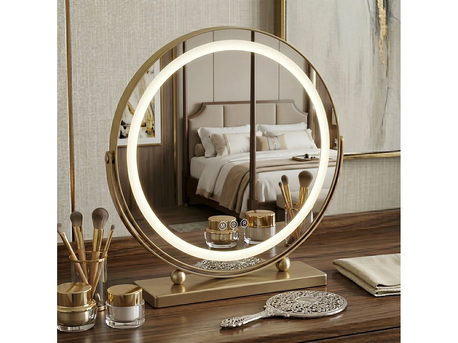 Spiegel Rea Make-Up Led Gold