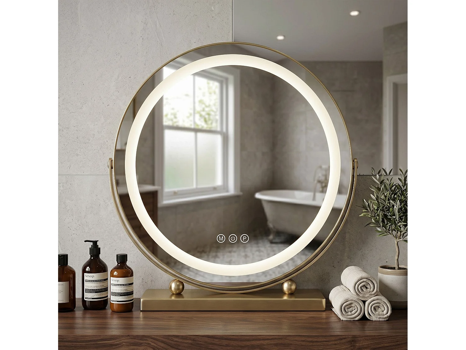 Spiegel Rea Make-Up Led Gold