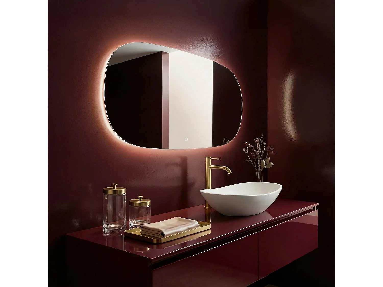 Rea Top-4 LED-spejl gennemsigtig, 2X100X60CM