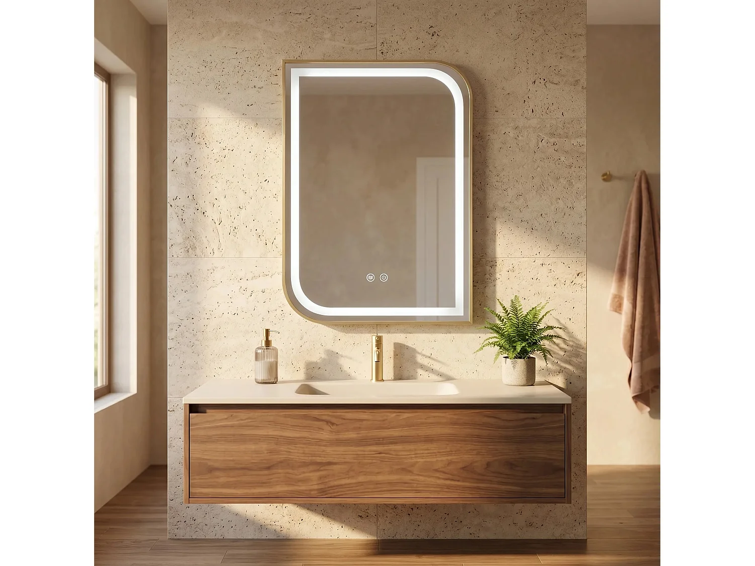 Spiegel Rea Zone 80X60 Led Gold