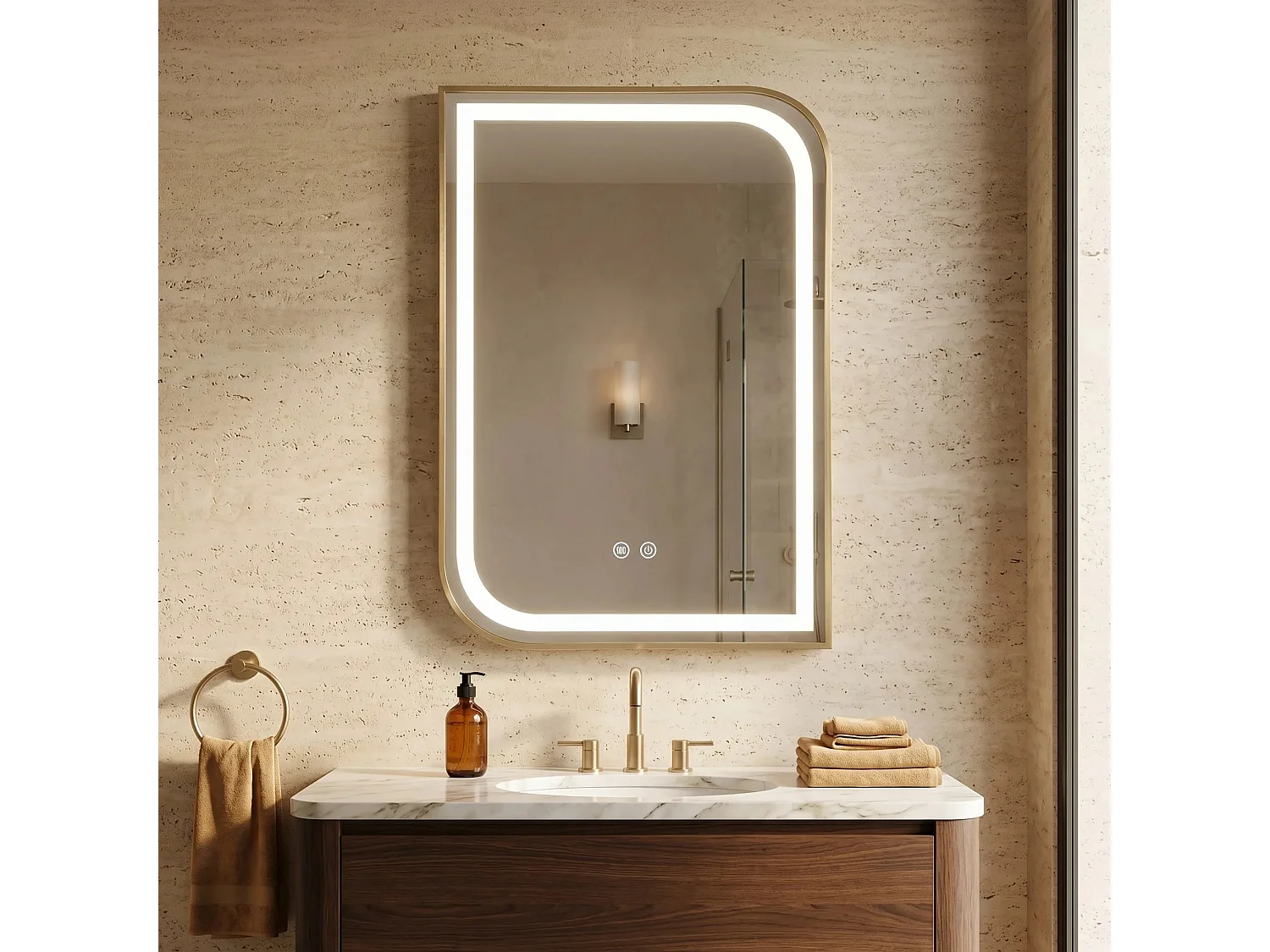 Spiegel Rea Zone 80X60 Led Gold