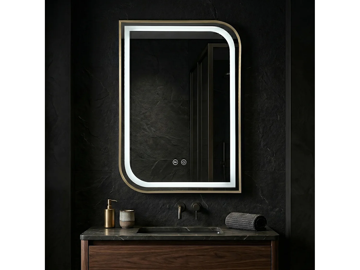 Spiegel Rea Zone 80X60 Led Gold