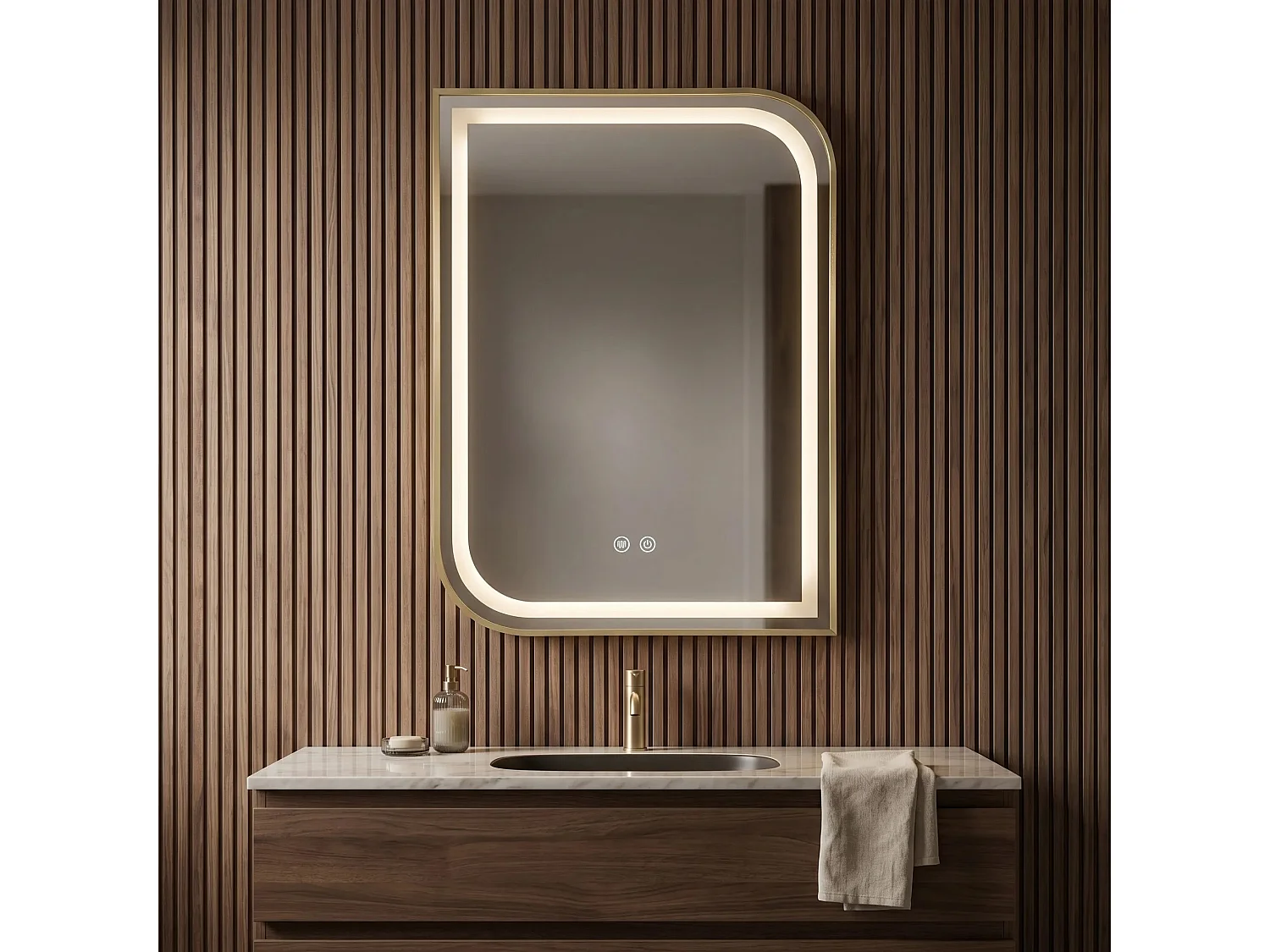 Spiegel Rea Zone 80X60 Led Gold