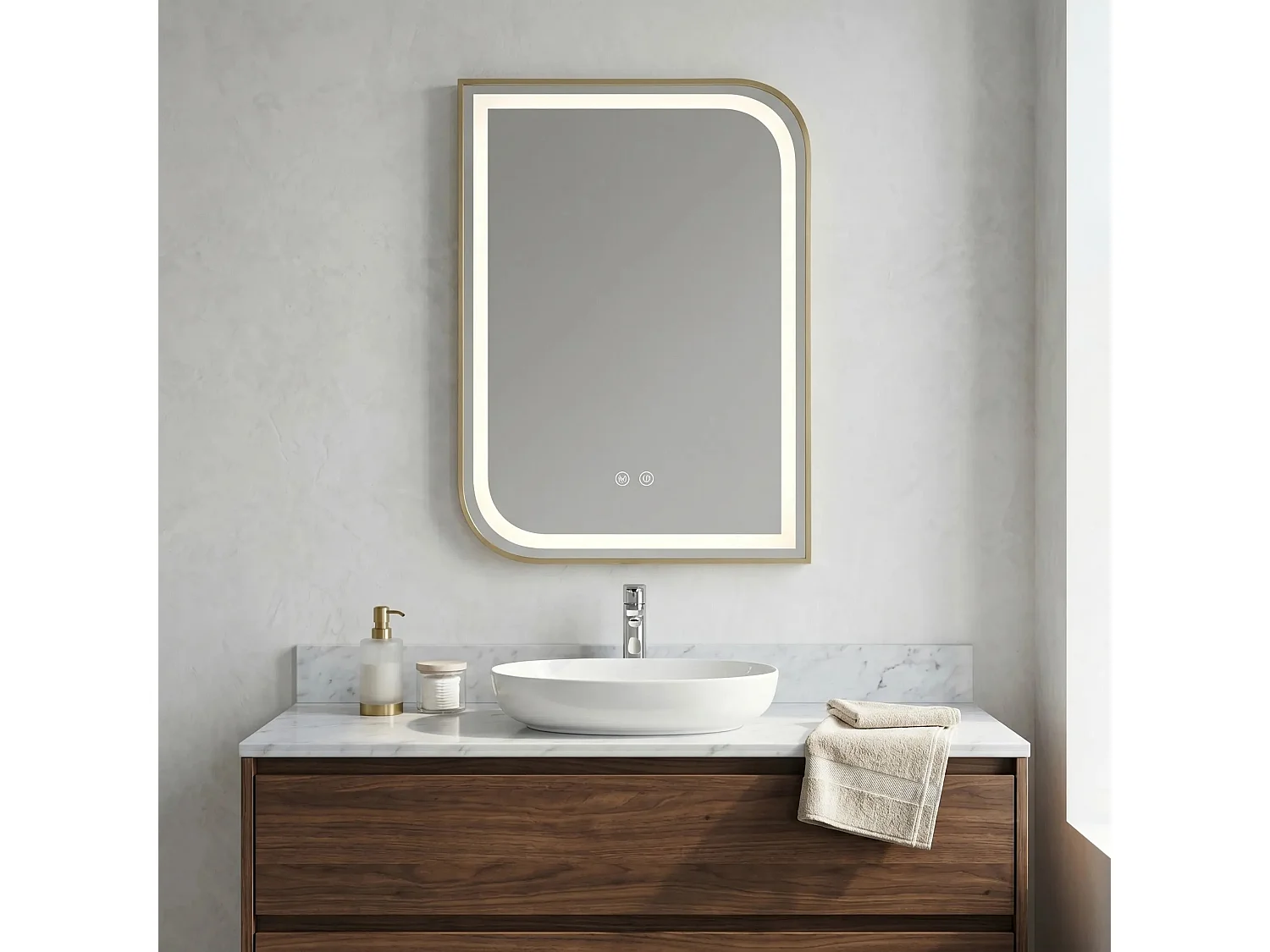 Spiegel Rea Zone 80X60 Led Gold