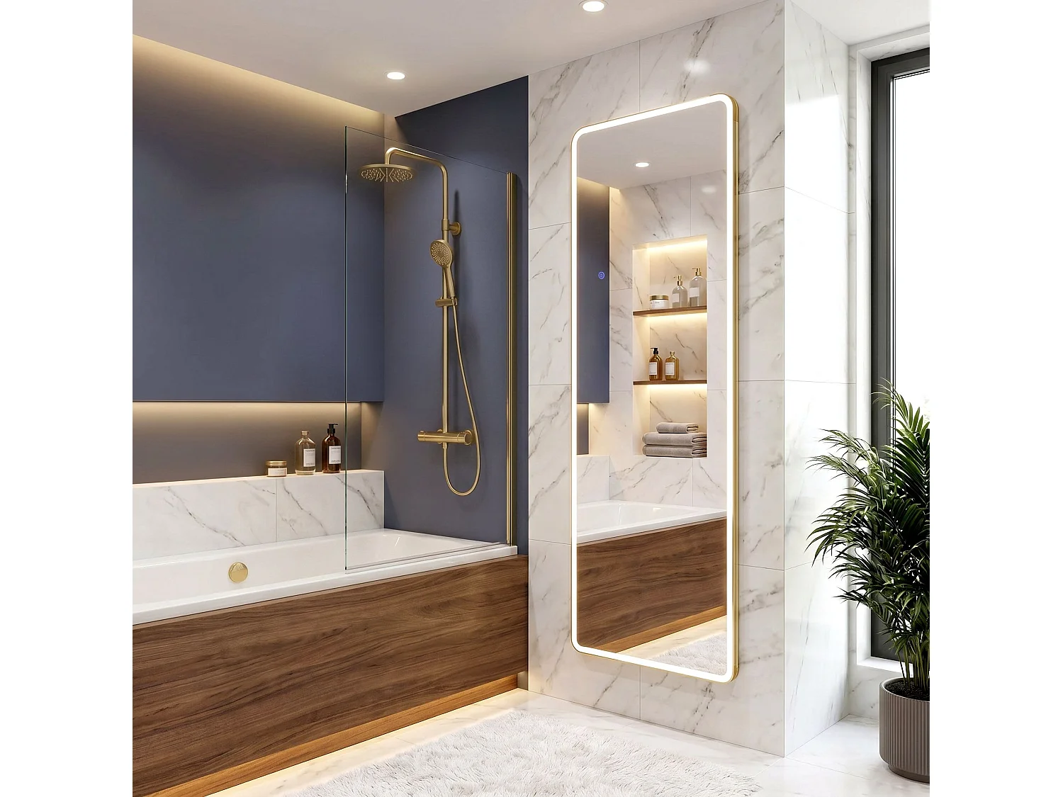 Spiegel Rea Classico 50X170 Brush Gold