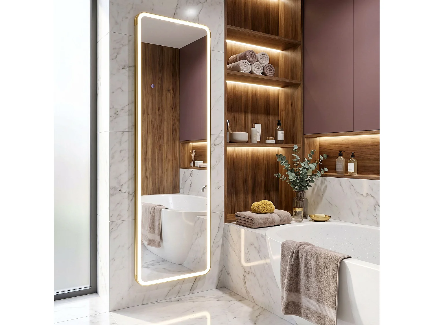 Spiegel Rea Classico 50X170 Brush Gold