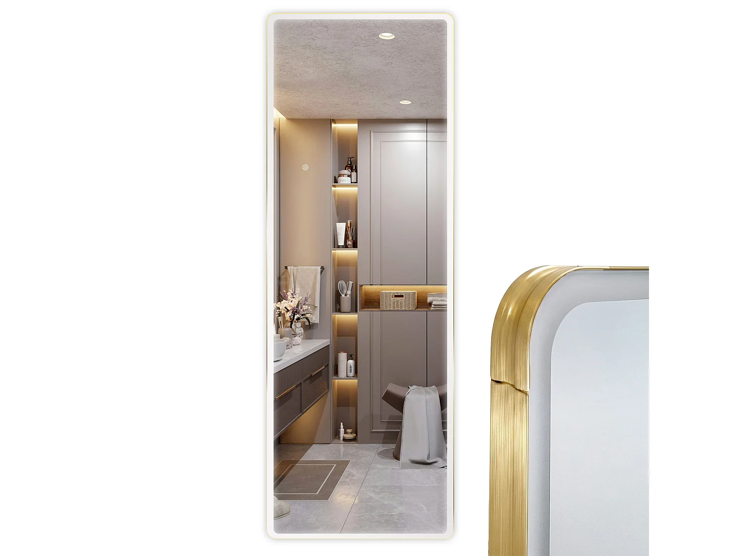 Spiegel Rea Classico 50X170 Brush Gold