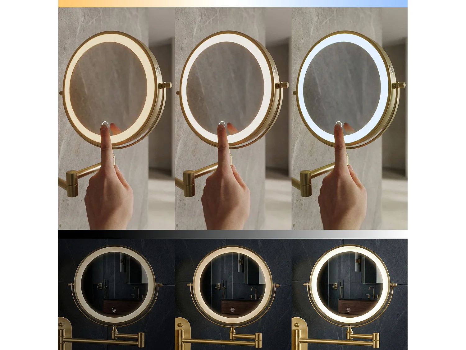 Spiegel Rea Glow Led Gold