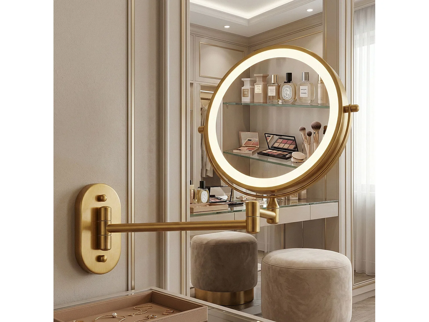 Spiegel Rea Glow Led Gold
