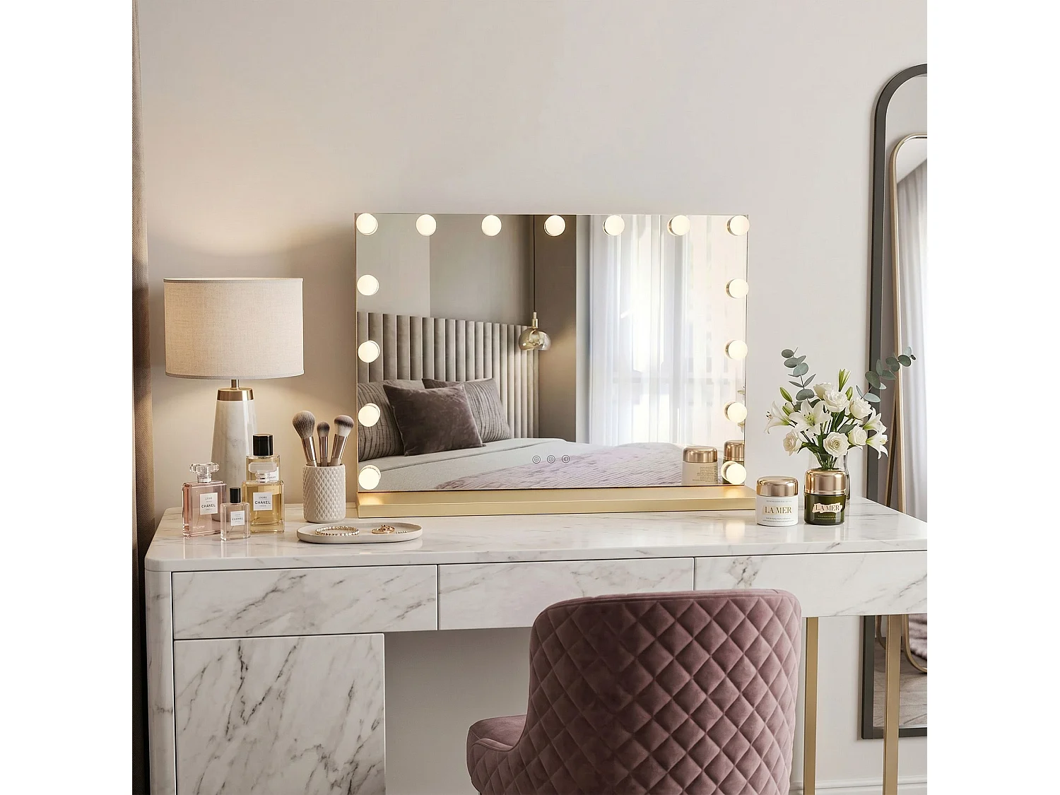 Spiegel Rea Hollywood Led Gold