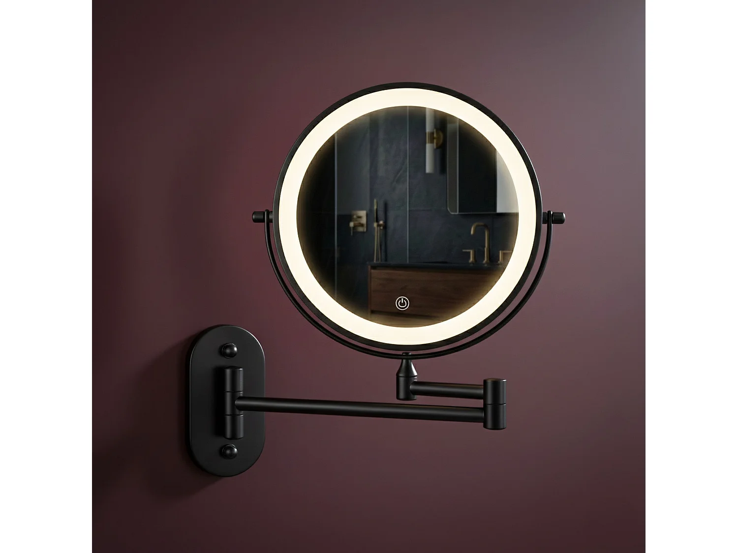 Spiegel Rea Glow Led Black