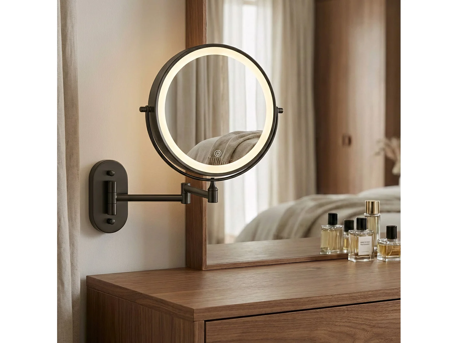 Spiegel Rea Glow Led Black