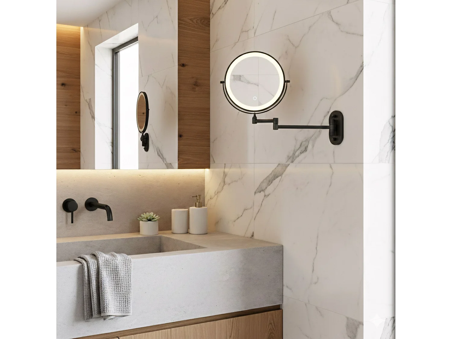 Spiegel Rea Glow Led Black