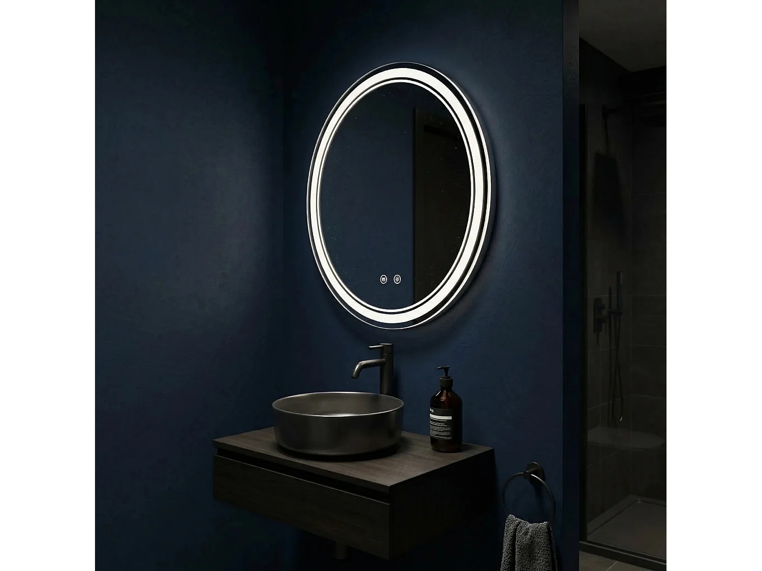 Rea Soft LED-spejl gennemsigtig, 2,5X60X60CM