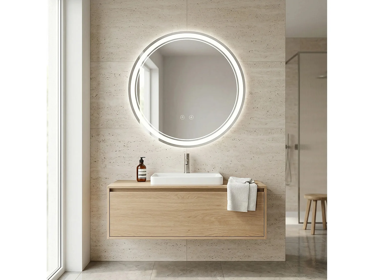 Rea Soft LED-spejl gennemsigtig, 2,5X60X60CM