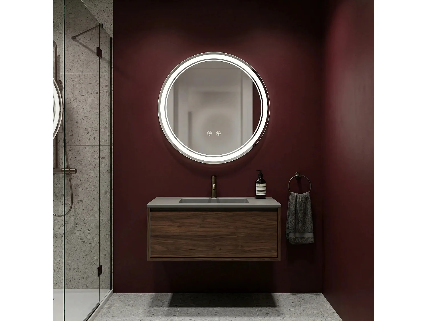 Rea Soft LED-spejl gennemsigtig, 2,5X60X60CM