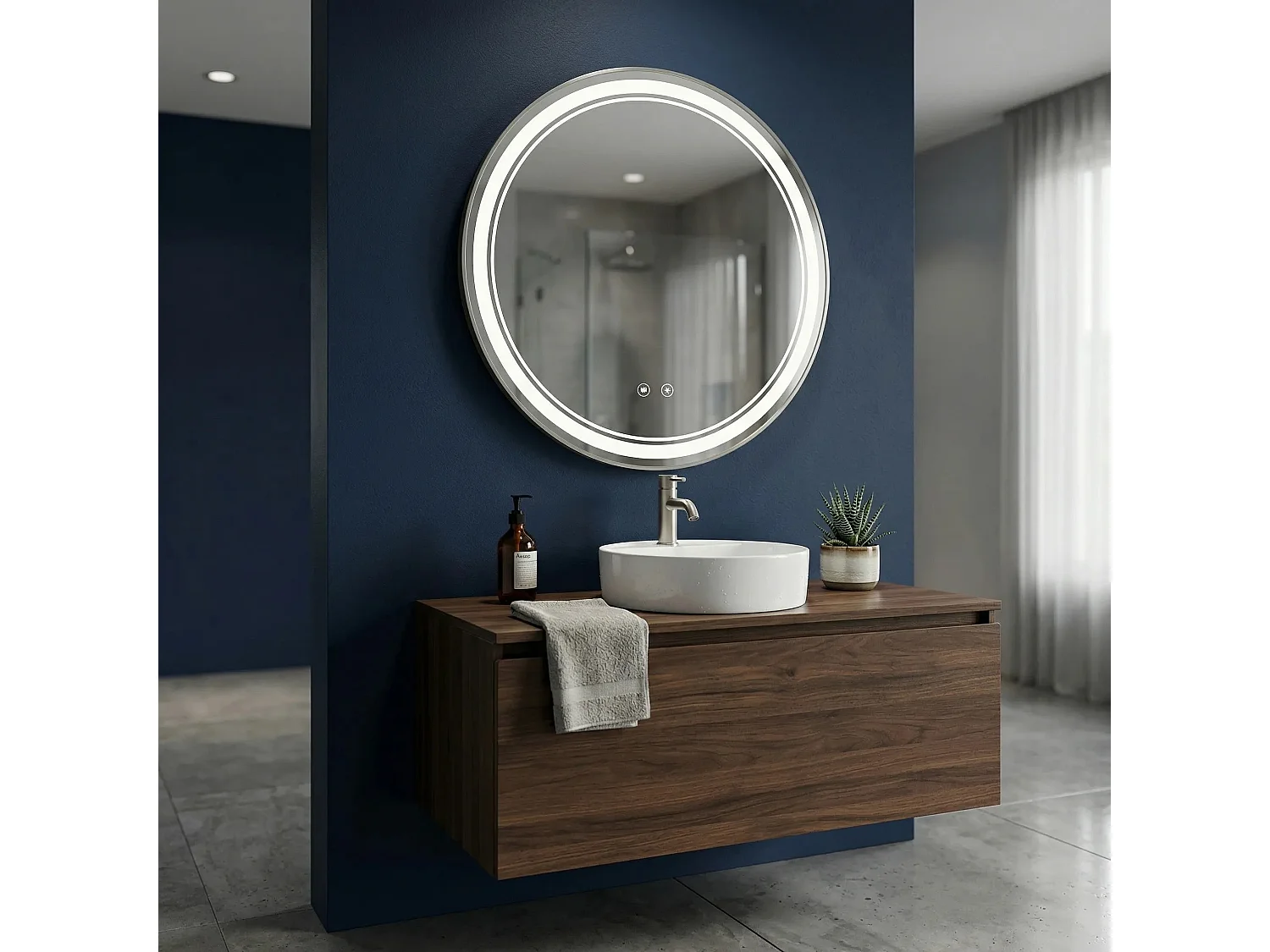 Rea Soft LED-spejl gennemsigtig, 2,5X60X60CM