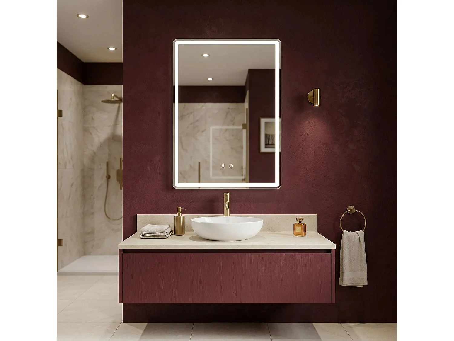 Spiegel Rea Marlo 80X60 Led Transparent