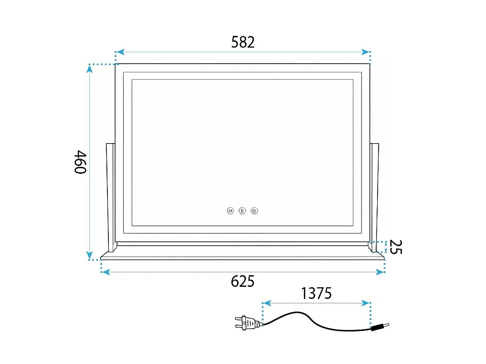 Spiegel Rea Studio 58X45 Led White