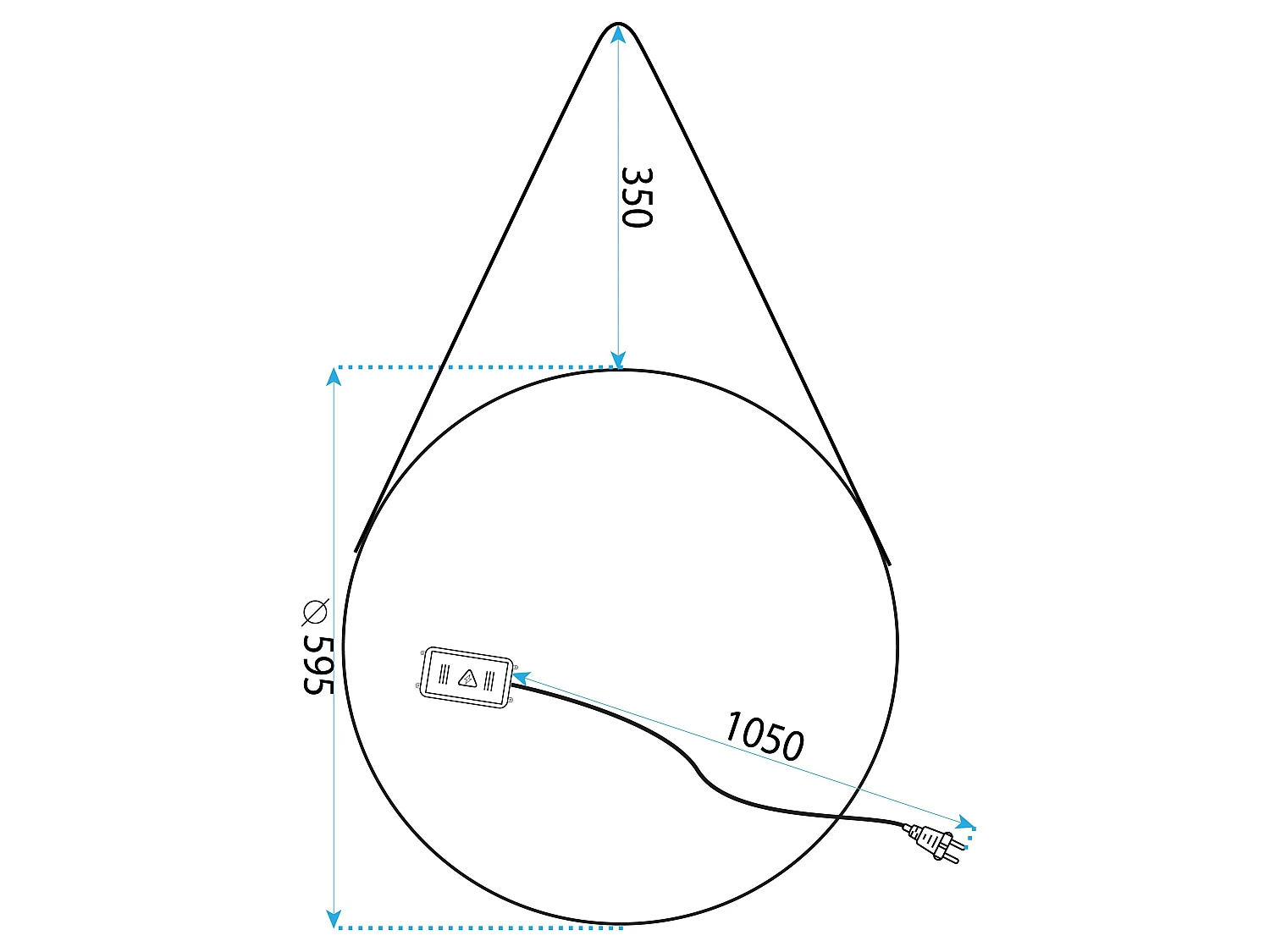 Rea Led Yh-3339 LED-spejl gennemsigtig, 59,5X59,5X3,5CM