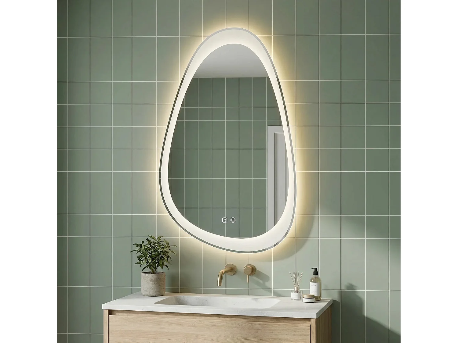 Rea Edit LED-spejl gennemsigtig, 2X100X60CM