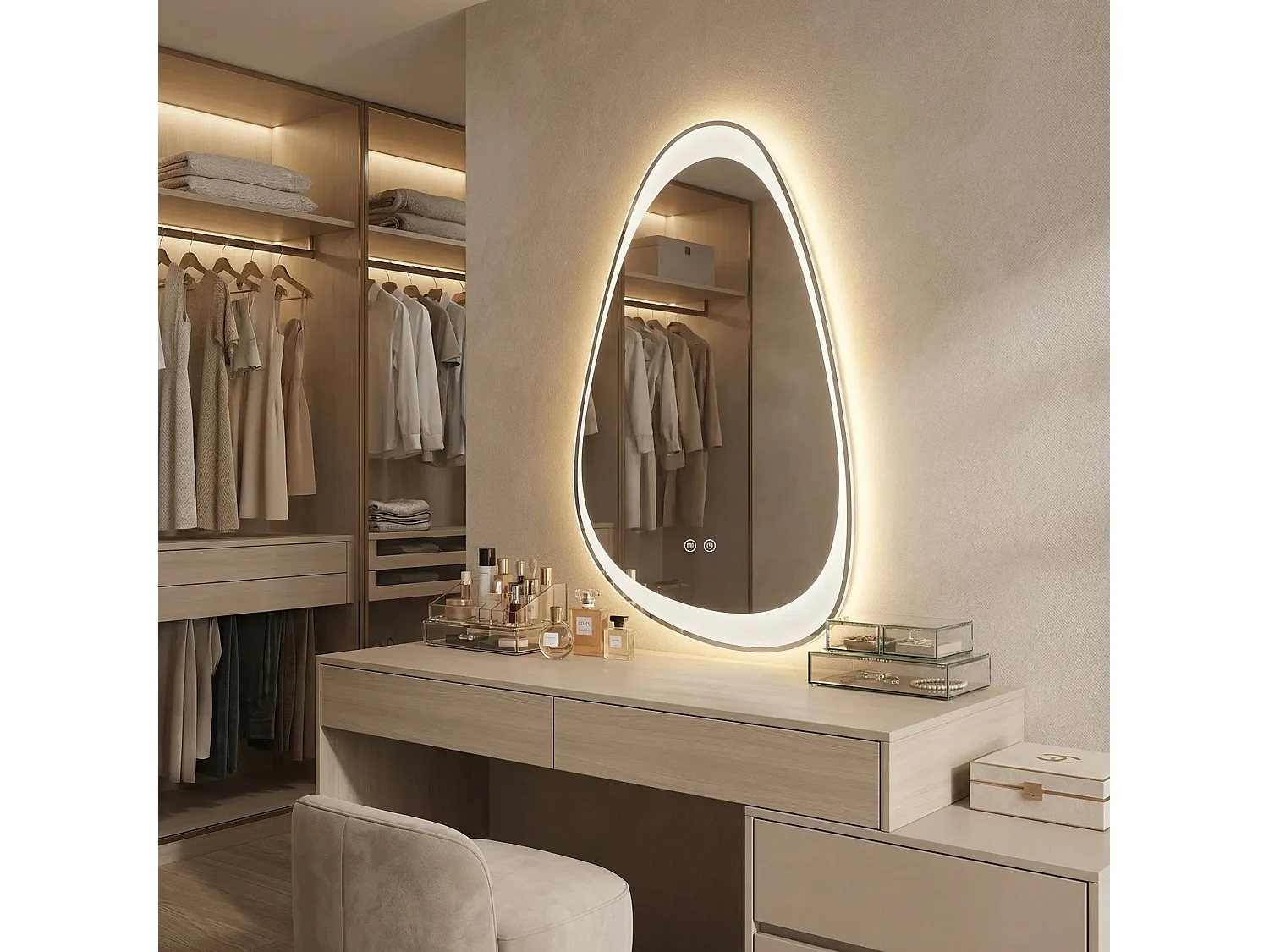 Rea Edit LED-spejl gennemsigtig, 2X100X60CM